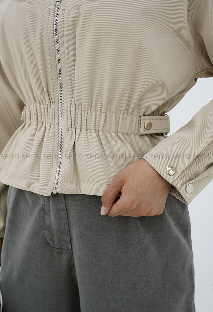 ترنچ کت عروسکی جلوزیپ آستر دار کد1006727